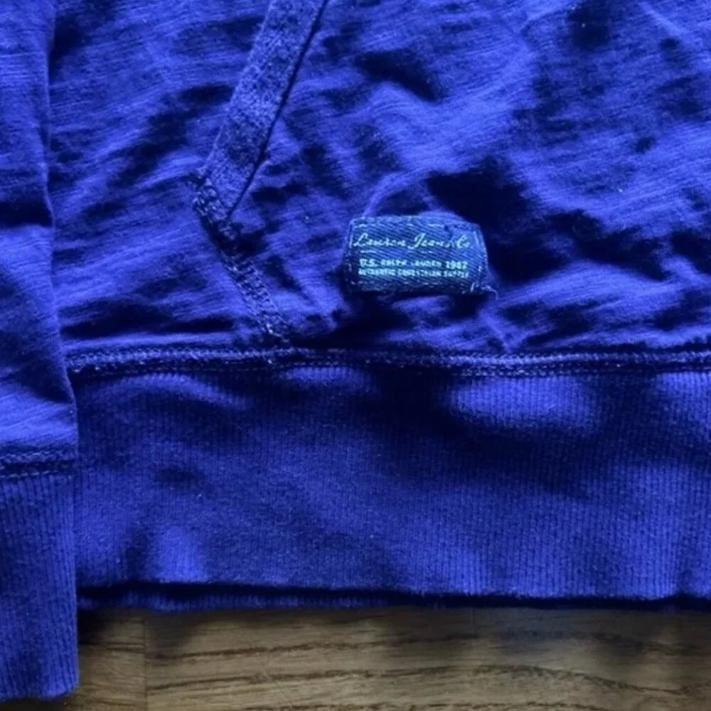 Ralph Lauren Women Kanga Pocket Shirt Top Purple Long Sleeve M Cowl TurtleNeck